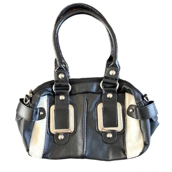 Replica FOSSIL bowler shoulder bag black white - Picture 1 of 12